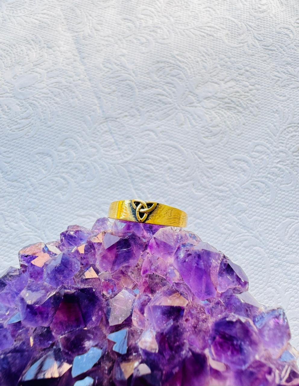 5/20 Pieces Triquetra Band Brass Ring