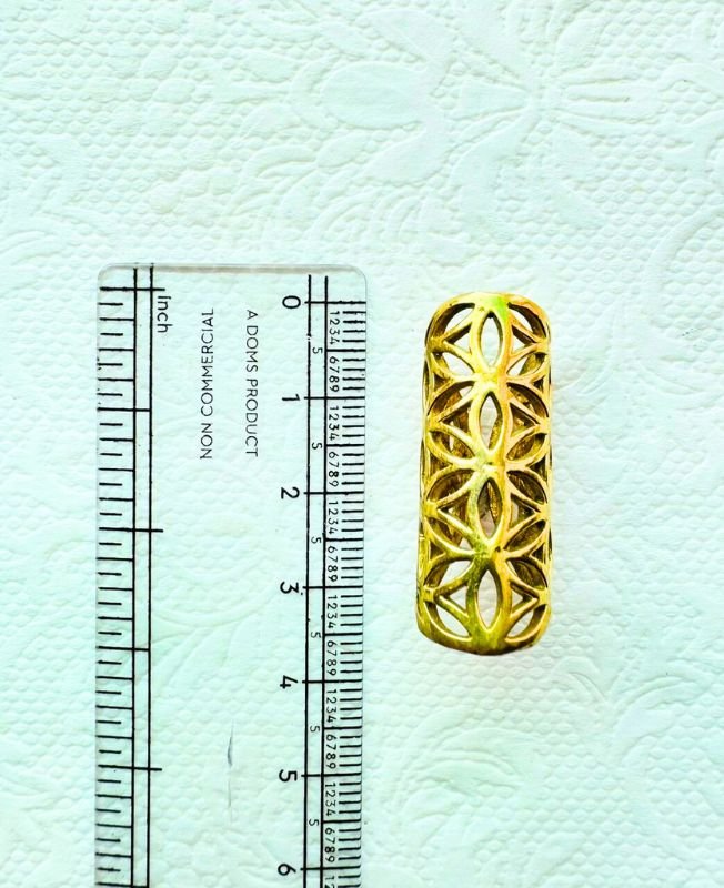 Floral Eyelet Brass Dreadlock Bead - Image 4