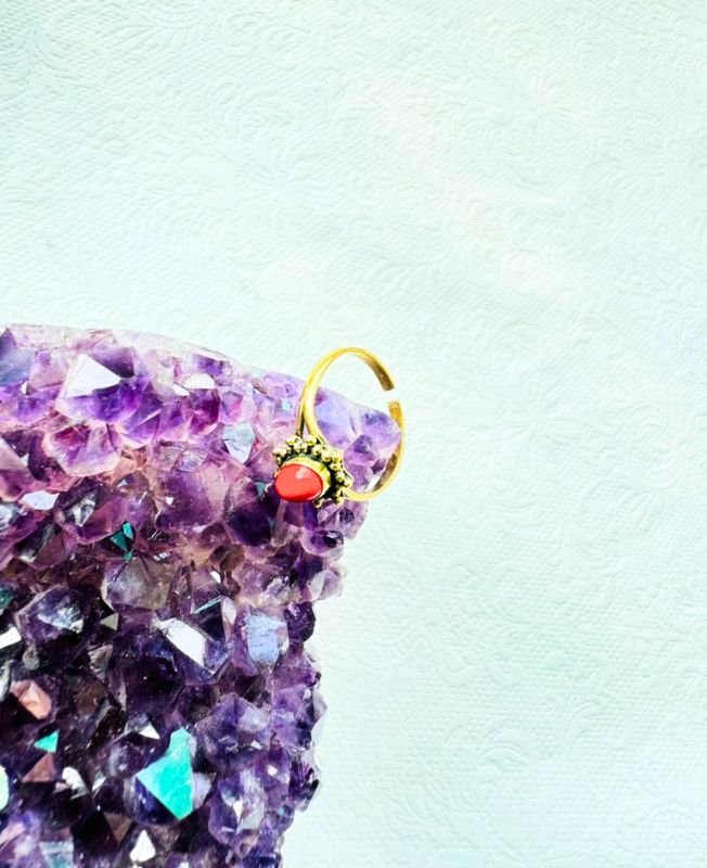 5/20 Pieces Handcrafted Adjustable Brass Ring