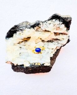 Alternative view of 5/20 Pieces Deep Blue Stone Brass Ring