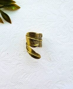 Alternative view of Feather Wrap Brass Dreadlock Bead