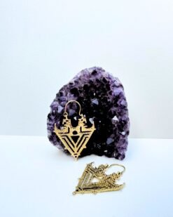 5/20 Pairs Geometric Tribal Hoop Brass Earrings