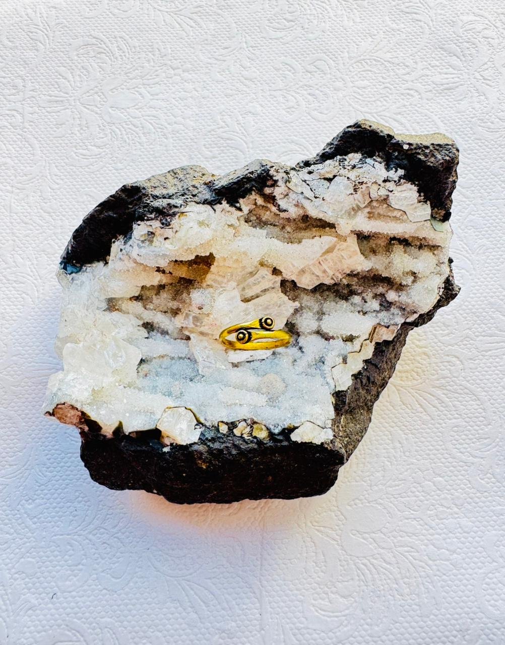 5/20 Pieces Granulated Spiral Brass Ring - Image 2