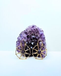 5/20 Pairs Wheel Hoop Brass Earrings