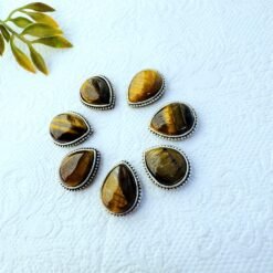 Alternative view of Tiger Eye Teardrop Grooved Stones Connectors