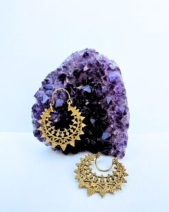 5/20 Pairs Dangling Crescent Hoop Brass Earrings