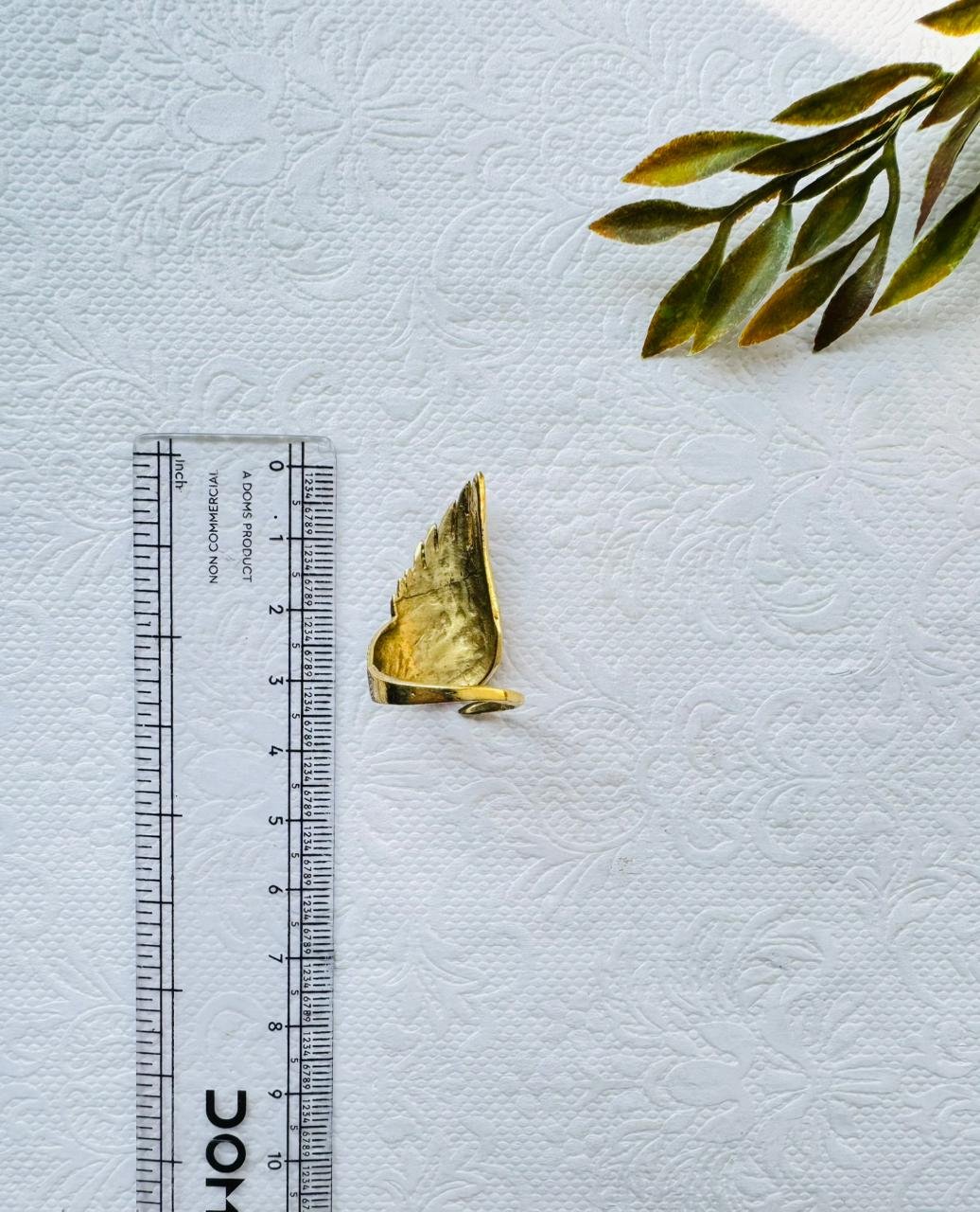 5/20 Pieces Detailed Wing Brass Ring - Image 3