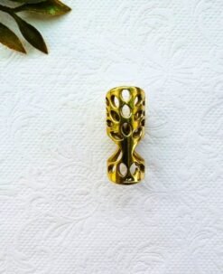 Alternative view of Contoured Brass Dreadlock Bead