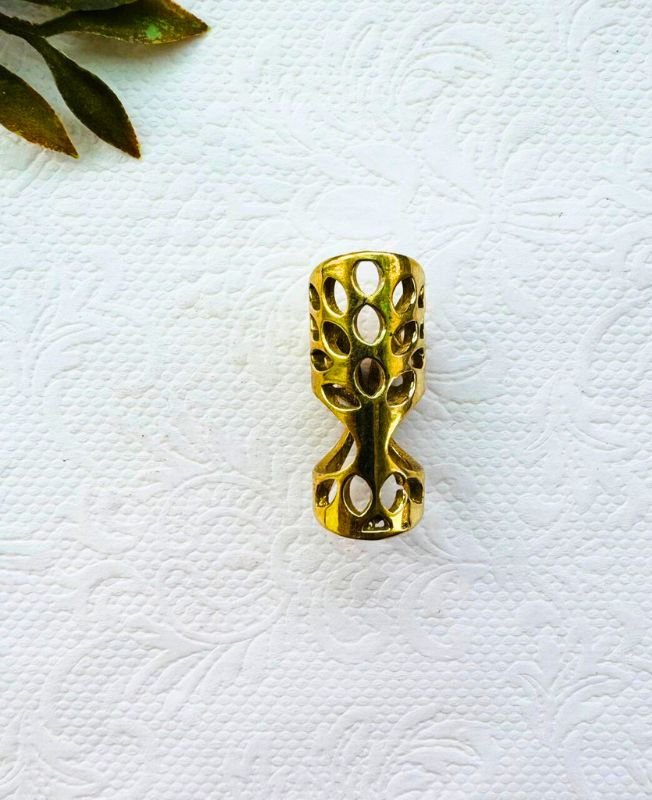 Contoured Brass Dreadlock Bead - Image 2