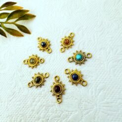 Alternative view of Sunburst Brass Gemstone Connectors