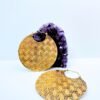 5/20 Pairs Textured Disc Hoop Brass Earrings