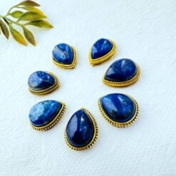 Alternative view of Lapis Lazuli Teardrop Grooved Stones Connectors