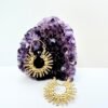 5/20 Pairs Beaded Spikes Hoop Brass Earrings