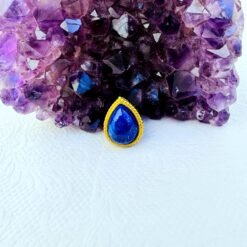 Lapis Lazuli Teardrop Grooved Stones Connectors