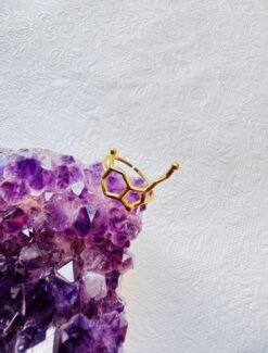 5/20 Pieces Honeycomb Crafted Brass Ring