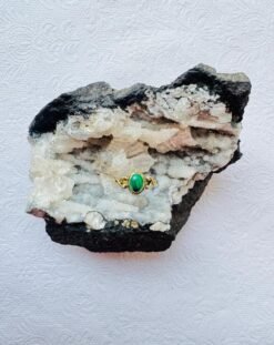 Alternative view of 5/20 Pieces Green Malachite Stone Brass Ring