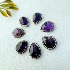 Alternative view of Amethyst Teardrop Grooved Stones Connectors
