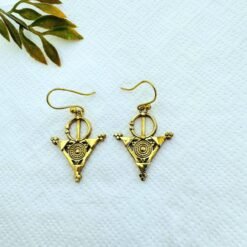 Alternative view of 5/20 Pairs Triangular Silhouette Drop Brass Earrings