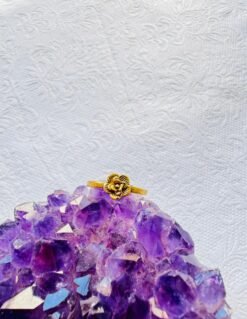 5/20 Pieces Sculpted Flower Brass Ring