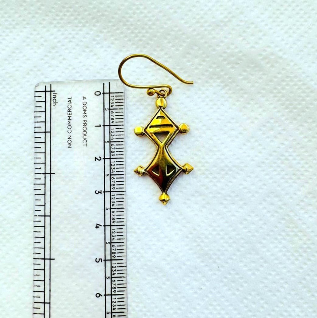 5/20 Pairs Tuareg Cross Drop Brass Earrings - Image 3