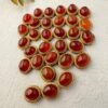 Oval Grooved stones - Red onyx Connectors for Micro Macrame