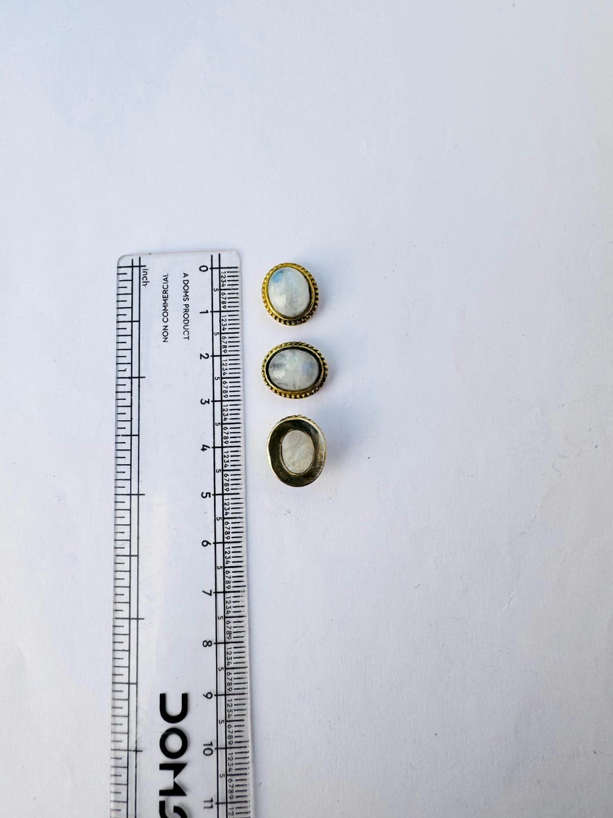 Oval Grooved stones - Moon Stone Connectors for Micro Macrame - Image 3