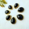 Black Onyx Teardrop Grooved Stones Connectors