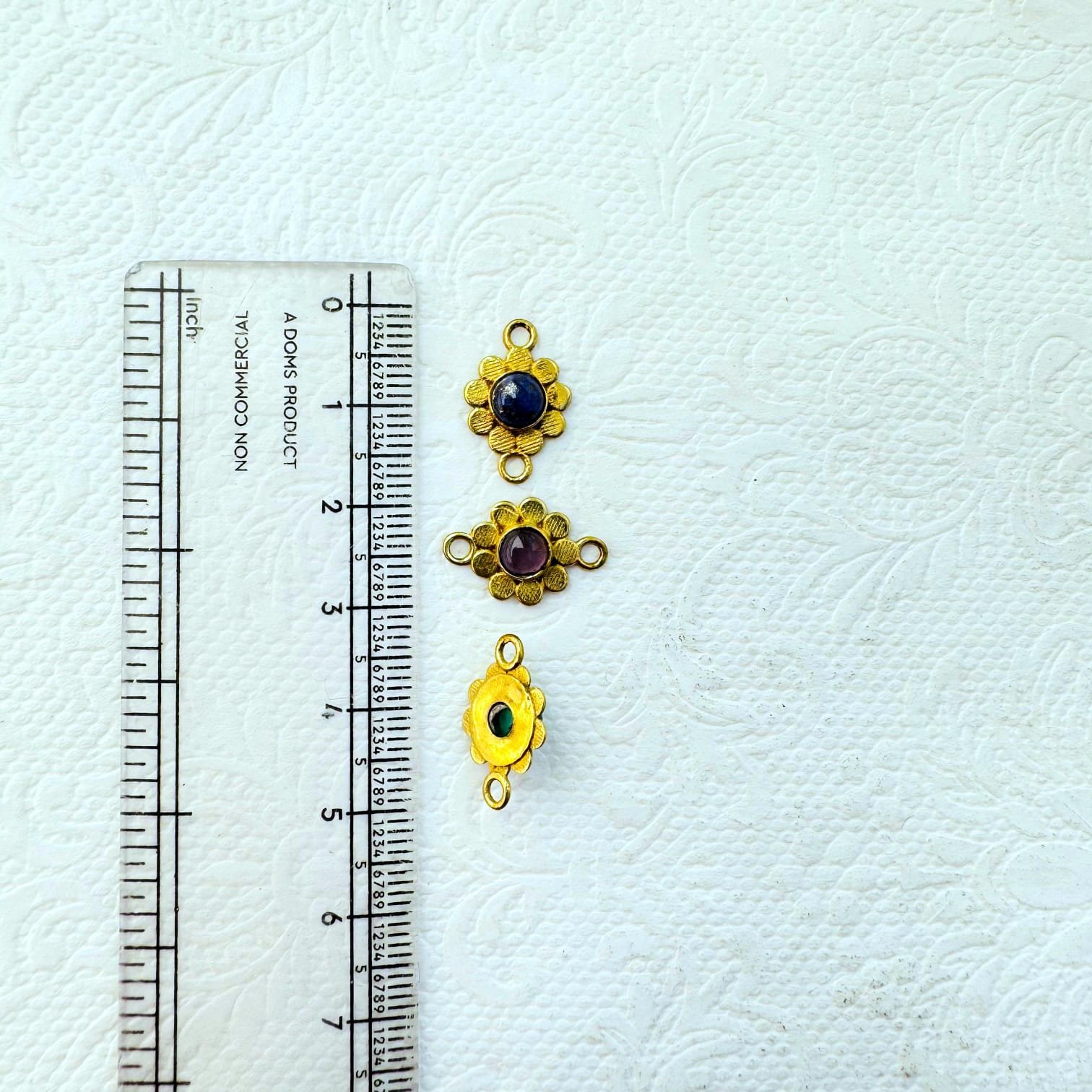 Floral Brass Gemstone Connectors - Image 4