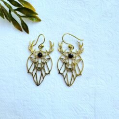 Alternative view of 5/20 Pairs Geometric Stag Brass Earrings
