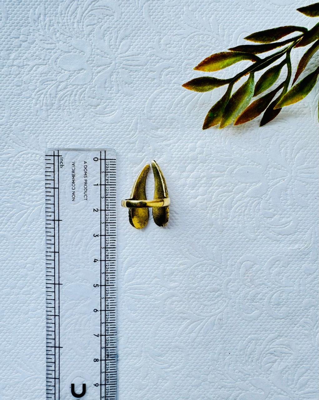 5/20 Pieces Double Angel Wing Statement Brass Ring - Image 3