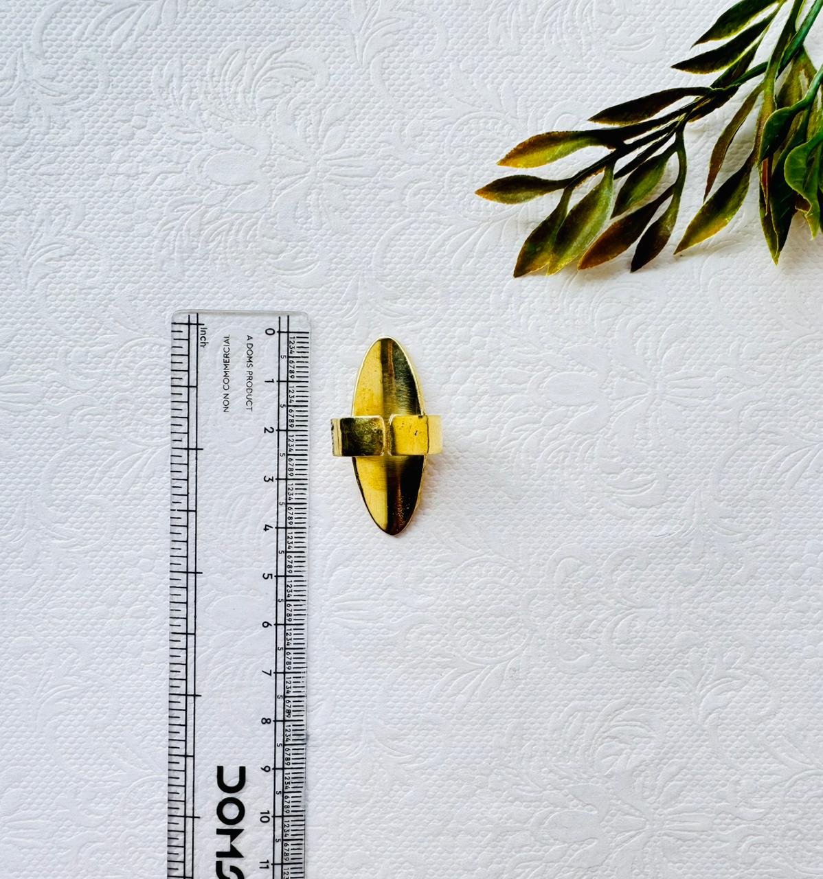 5/20 Pieces Elongated Shield Brass Ring - Image 3