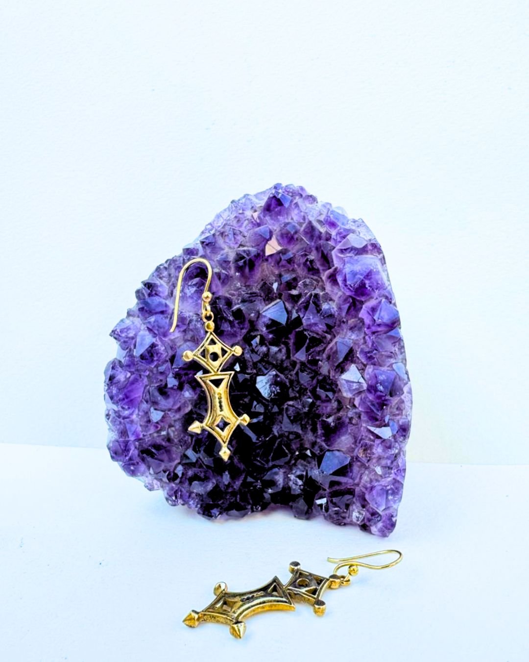 5/20 Pairs Tuareg Cross Drop Brass Earrings