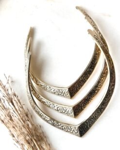 Intricate Floral Brass Choker Set