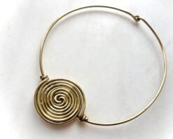 Alternative view of Floating Center Coil Silver Tone Brass Choker Set