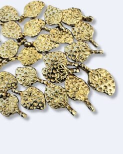 Textured Strawberry Brass Charms