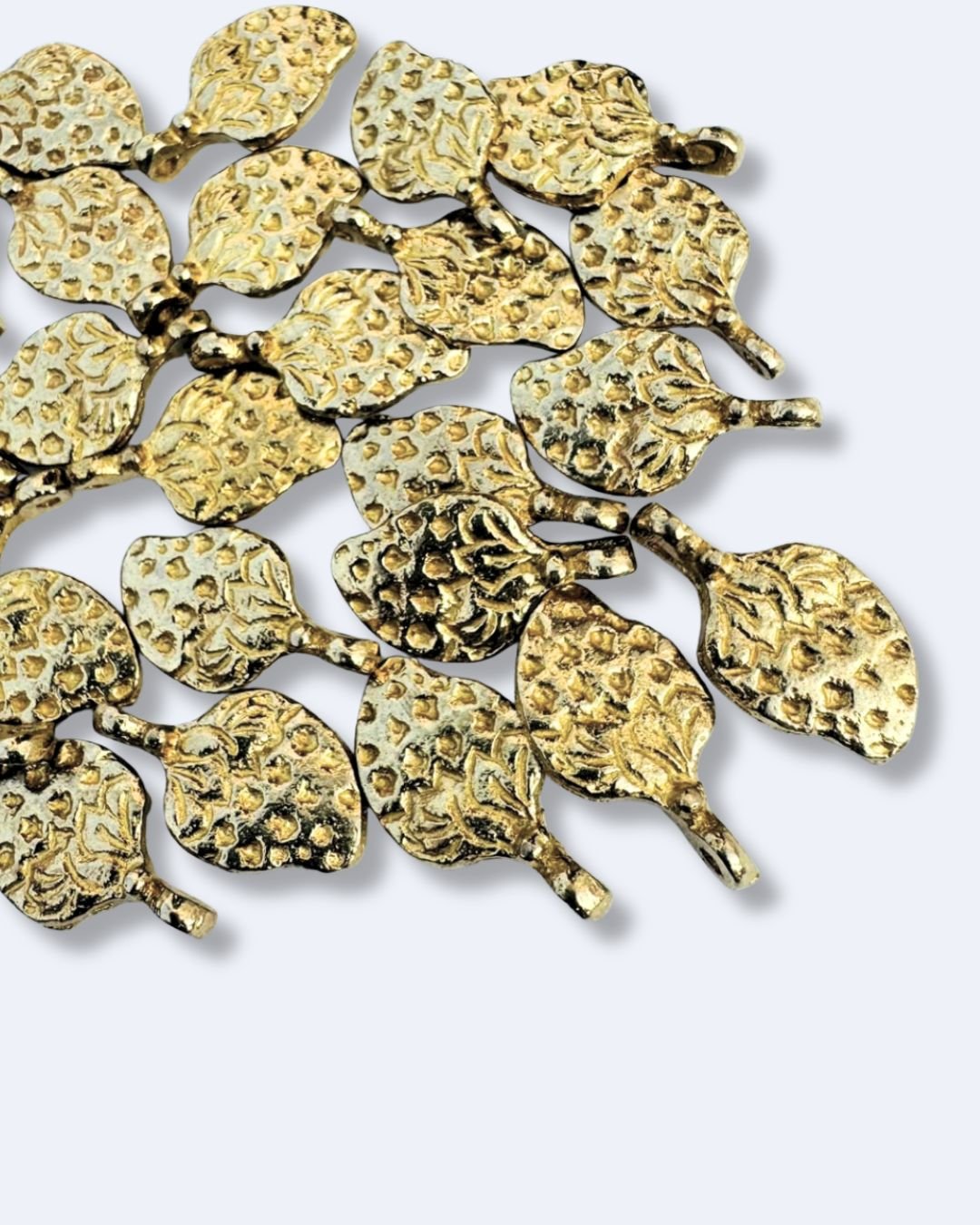 Textured Strawberry Brass Charms