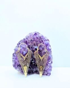5/20 Pairs Tribal Arrow Drop Brass Earrings