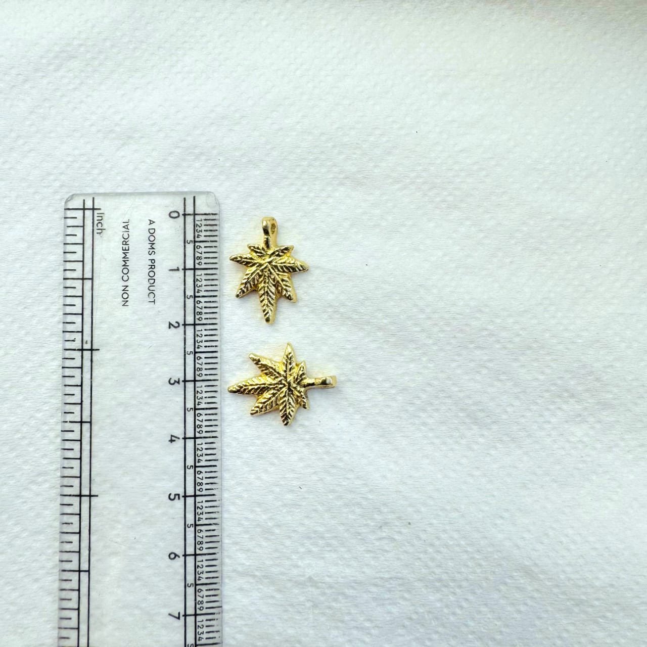 Leaf Shape Brass Charm - Image 3