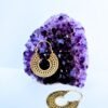 5/20 Pairs Ornate Crescent Brass Earrings