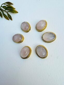 Alternative view of Rose Quartz Grooved Stones Connectors