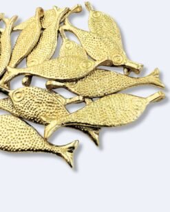 Textured Fish Brass Charms