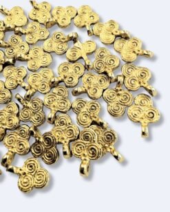 Triple Spiral Brass Charms