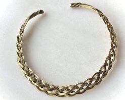 Alternative view of Braided Interwoven Horizon Brass Choker Set