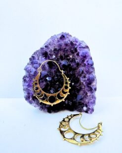 5/20 Pairs Minimal Tribal Design Hoop Brass Earrings