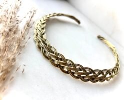 Braided Interwoven Horizon Brass Choker Set
