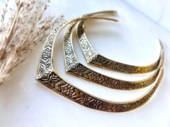 Floral Engraved Brass Choker Set