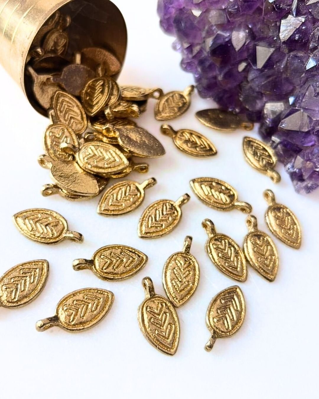 Leaf Charms Brass Charms - Image 2