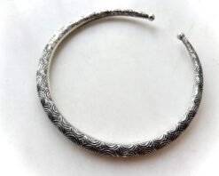Alternative view of Moon Arc Layered Silver Tone Brass Choker Set