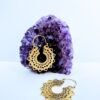 5/20 Pairs Spiral Mandala Hoop Brass Earrings