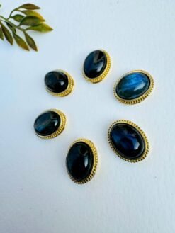 Alternative view of Labradorite Grooved Stones Connectors